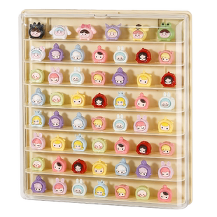 萌粒展示盒防尘壁挂式盲盒收纳展示架小摆件手办展示柜透明亚克力