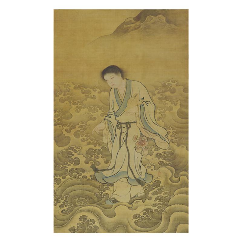 明商喜过海图工笔人物画