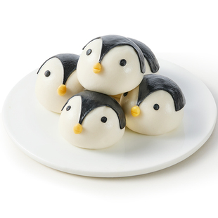秋田满满企鹅造型包儿童早餐半成品豆沙馅馒头包点宝宝营养辅食