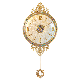 欧式挂钟客厅2026新款高端轻奢高级感高端石英挂墙家用静音时钟表