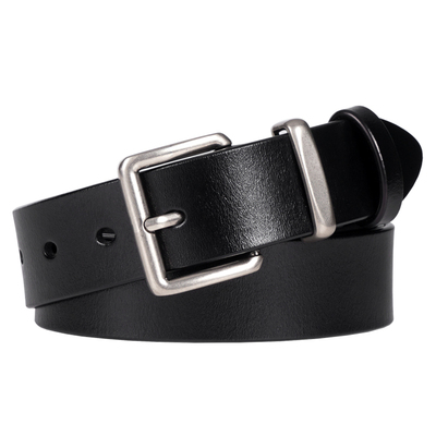 黑色宽腰带女款真皮百搭配牛仔裤