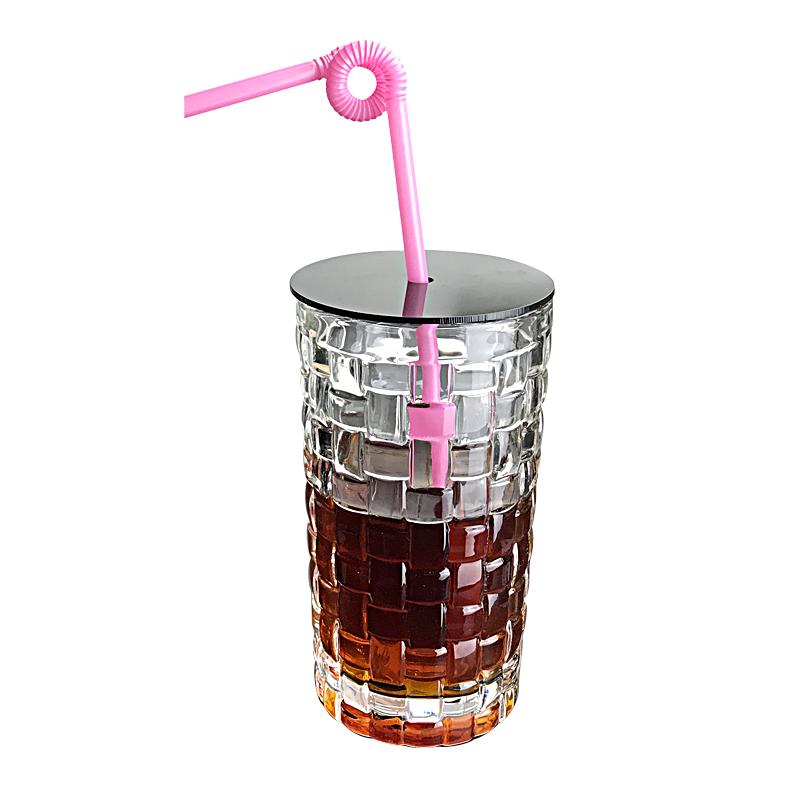 美容院接待杯子玻璃杯防尘盖子印logo创意欧式理发店顾客专用水杯