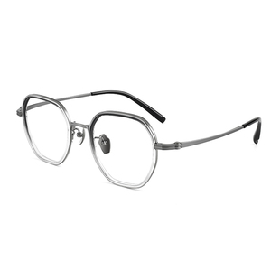 蔡司镜片超轻纯钛近视眼镜男款可配度数复古多边框防蓝光镜框架女