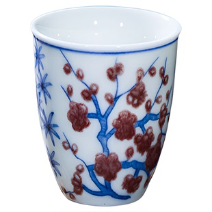 茶杯陶瓷茶碗小号品茗杯功夫茶具主人杯青花瓷釉下彩景德镇闻香杯