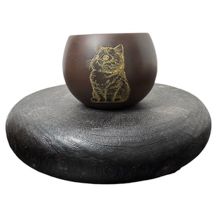 广西钦州坭兴陶正品茶杯纯手工浮雕主人杯功夫茶道茶具高端品茗杯