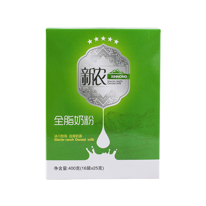 新疆新农牛奶粉不添加成人学生儿童全脂乳粉25g*16支独立小包