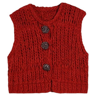 利达 NEW DADADA【闪钻粗棒针】独特超好看马夹冬女时尚洋气时髦