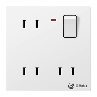 床头插座带开关面板暗装斜6十10a八8二孔4眼多孔86型家用一开四孔