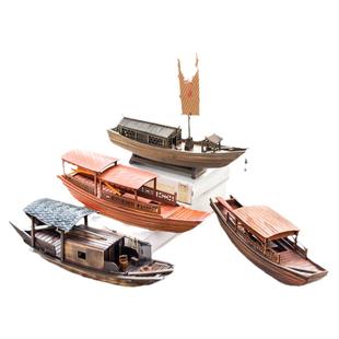 奥雅迪佳帆船小船模型手工木制模型船模渔船绍兴乌篷船礼物