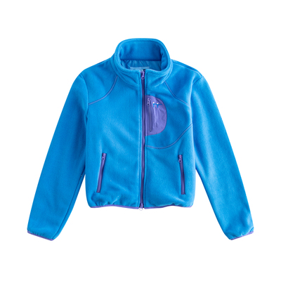 riverstone plus 摇粒绒短款修身外套女冬季立领保暖撞色口袋上衣