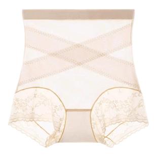 高腰收腹提臀内裤女7A桑蚕丝底档夏季薄款冰丝无痕蕾丝大码塑形裤