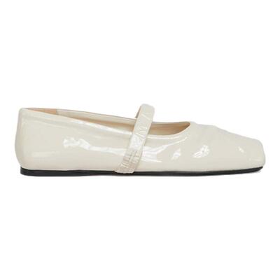 【12期免息】MARNI 女士牛皮革压花蝴蝶结芭蕾鞋