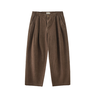 BUTTBILL 25AW复古褶皱通勤日系休闲长裤宽松酵洗廓形裤子男情侣