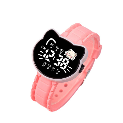 可爱猫咪儿童手表看时间防水夜光