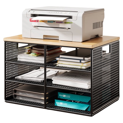 打印机置物架办公室桌面架子文件分层架桌上多层放置架复印机推车