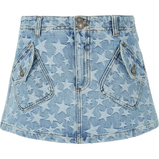 ERL 春夏女提花牛仔布迷你半身裙短裙