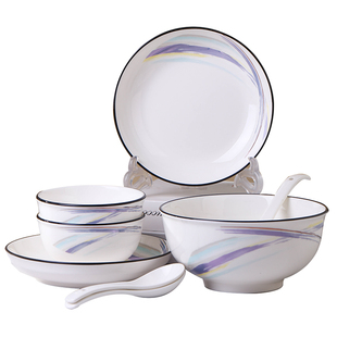 2人情侣餐具套装 碗盘套装家用2026新款陶瓷碗筷盘子碗具碗碟餐具