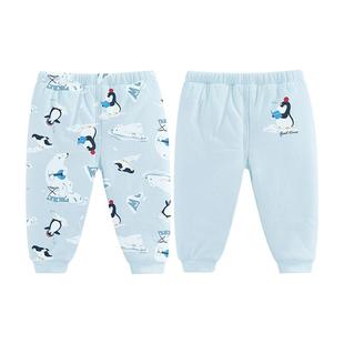 儿童三层夹棉保暖秋裤婴儿女童纯棉裤子家居宝宝男童内穿开裆线裤