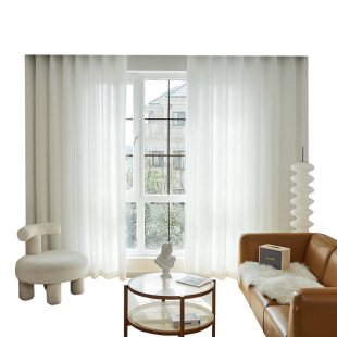 加高3米仙色足足银河纱帘法式轻奢简约现代日式高档防晒隔断窗帘