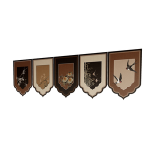 门头帘新中式三角旗帘复古门楣短帘半截挂旗厨房家用遮挡帘高级感