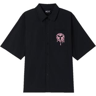 BOYLONDON春夏男女同款短袖炫彩三鹰标印花潮酷衬衫N22003