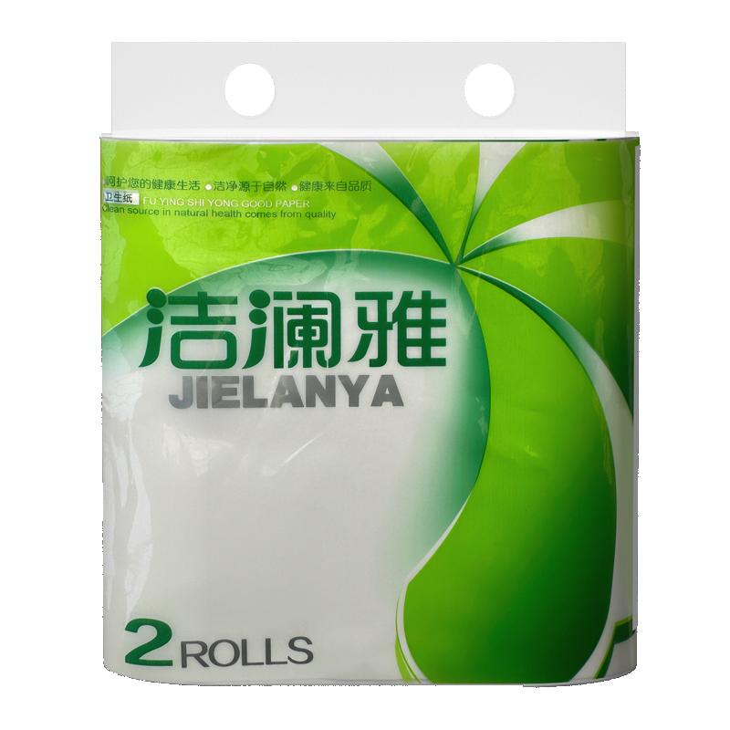 洁澜雅原木卷纸260克2卷装家用实惠装厕纸卫生纸无芯卷纸手纸大卷