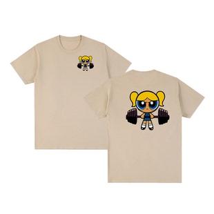 飞天小女警短袖T恤The Powerpuff Girls日系动画卡通美式举重男女
