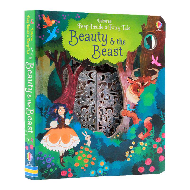 Usborne 偷偷看里面童话故事系列 美女与野兽 Peep Inside Beauty and the Beast 英文原版绘本 经典童话故事书 洞洞书翻翻书纸板