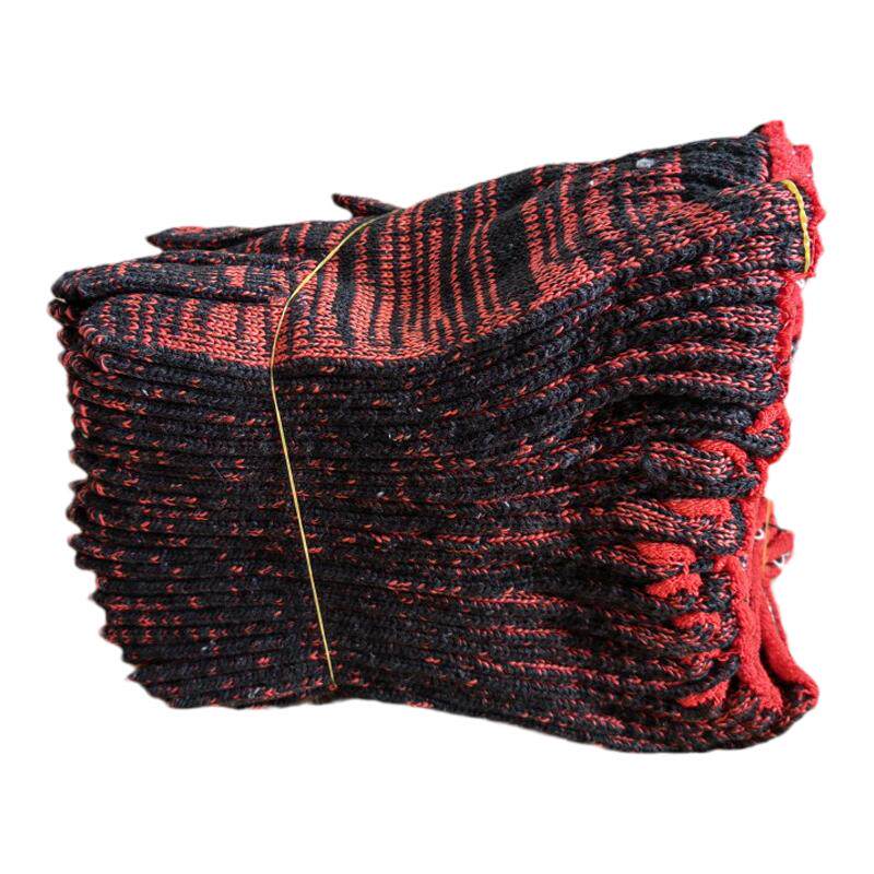 劳保手套工人保暖防护工作纯棉加厚耐磨尼龙白棉纱劳动男工地干活