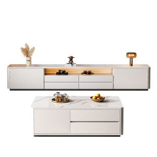 茶几电视柜客厅家用2026新款实木高柜小户型岩板高款落地电视机柜