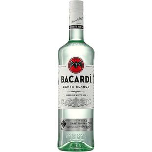 百加得（Bacardi）洋酒白朗姆酒1L 大容量莫吉托基酒调酒长岛冰茶