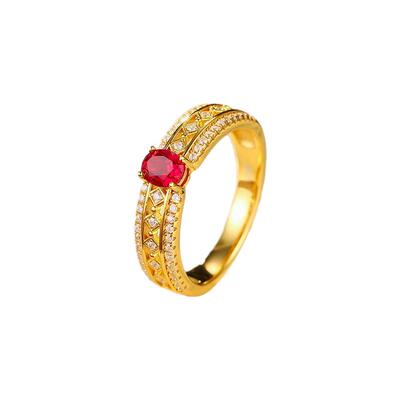 0.7克拉鸽血红宝石戒指设计