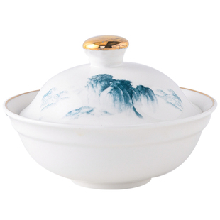 小米辽参燕翅盅带盖陶瓷隔水炖小汤盅酒店商用鱼胶碗银耳羹甜品碗