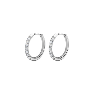 养耳洞钛钢锆石素圈耳环女耳骨钉镶钻高级感耳圈耳扣耳钉睡觉免摘