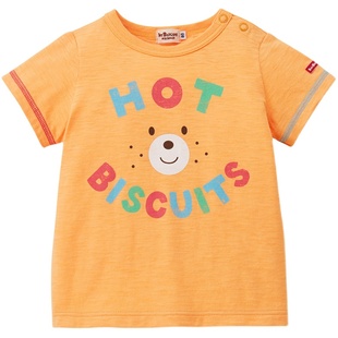 MIKIHOUSE 儿童T恤夏季新品上衣男女宝宝透气短袖HOT BISCUITS