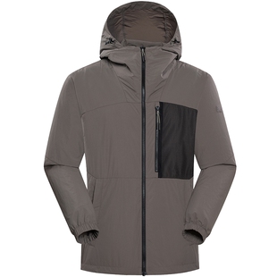 法国LAFUMA乐飞叶户外春夏徒步防泼水防风夹克男款休闲连帽外套