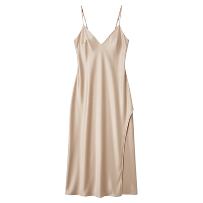 beach club开叉v领海边露背深v连衣裙