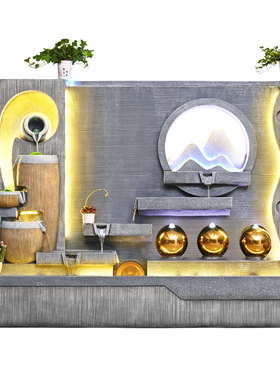 水幕墙屏风流水摆件公司室内鱼缸