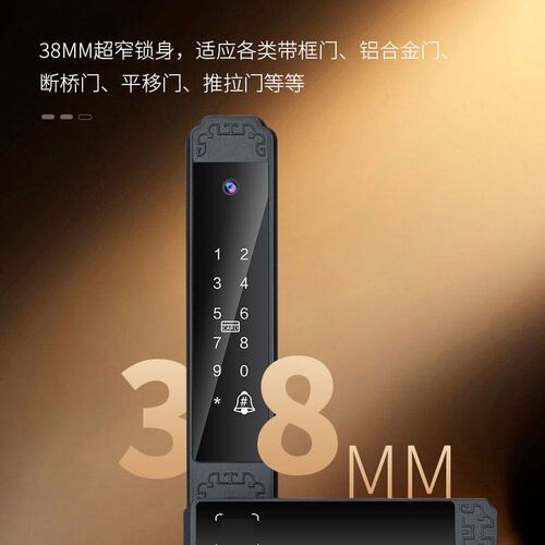防水铝合金双面断桥铝欧式猫眼智能锁通通涂鸦家用公寓指纹密码锁