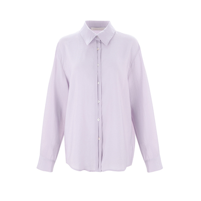 wanatry肌理感亲肤粉紫色衬衫