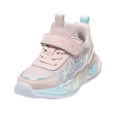 百丽童鞋女童闪灯运动鞋