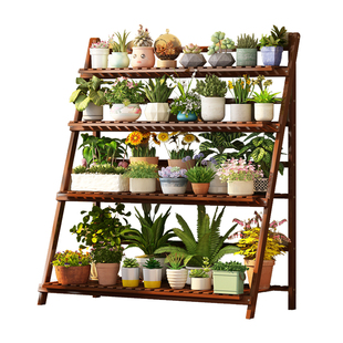 多肉花架置物架阳台阶梯式客厅落地式多层折叠植物摆放架2023新款