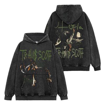 ravisscott印花重磅连帽卫衣