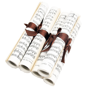 英文乐谱书卷钢琴琴谱五线谱书页样板房书房摆件现代软装饰品庭院