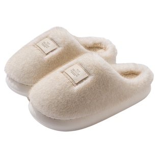 毛绒棉拖鞋女款冬季室内家居静音防滑保暖加绒加厚踩屎感棉鞋女士