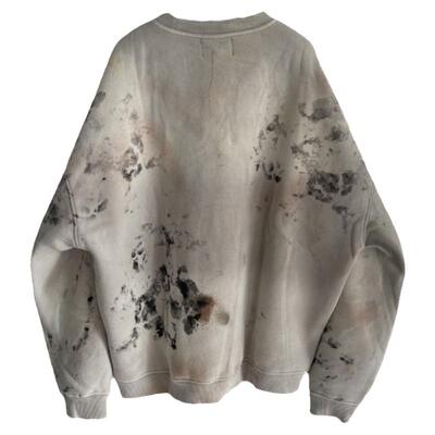 宽松廓形长袖卫衣加绒水洗做旧