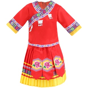 56个少数民族服装儿童新款女童壮族苗族傣族彝族土家族幼儿演出服