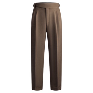 【廓尔格西裤】PYFZ休闲西装裤子男系扣高级垂感双褶商务直筒裤