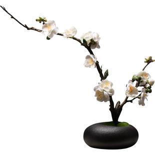 新中式仿真花艺套装客厅装饰插花茶几玄关假花梅花玉兰花禅意摆件