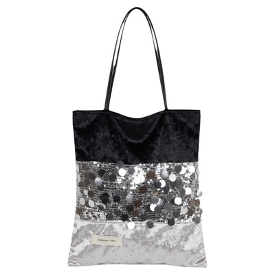 气质时髦黑银大亮片时尚百搭通勤